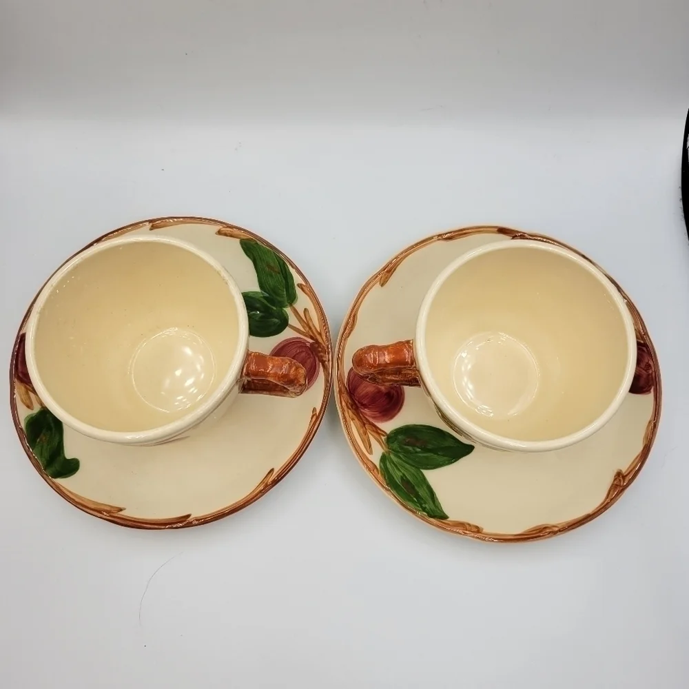 Vintage Franciscan Apple Set of 2 Cups & 2 Saucers